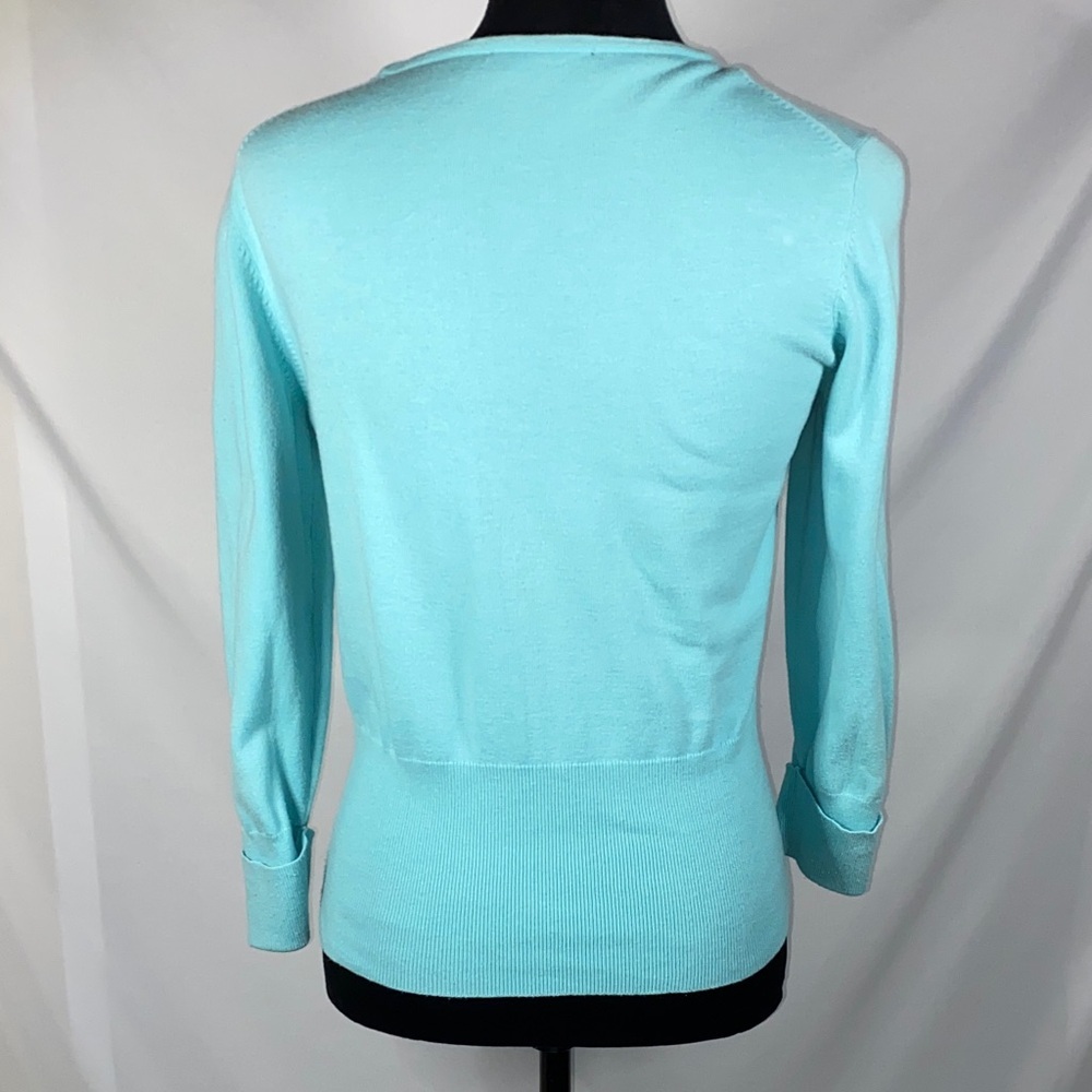 The Limited Aqua Blue Cardigan Sweater Womens Medium Button Front - Picture 5 of 8